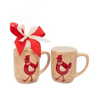 Präsent Becher Huhn gefüllt mit ca. 245 Gramm Leonidas Pralinen (ohne Alkohol)