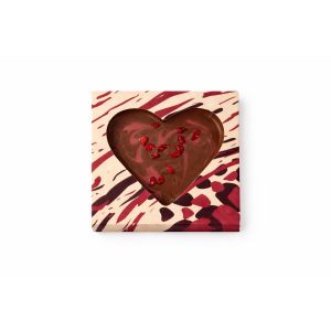 Schokoherz mit Himbeeren - Vollmilch 50 Gramm