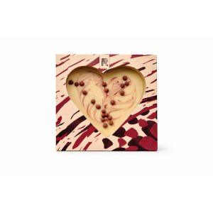 Schokoherz mit Rubypearls - Weiß 50 Gramm