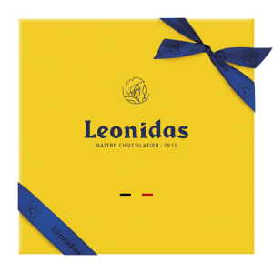 Präsentbox Gelb/Blau 250 Gramm 17 Leonidas Pralinen ohne Alkohol 