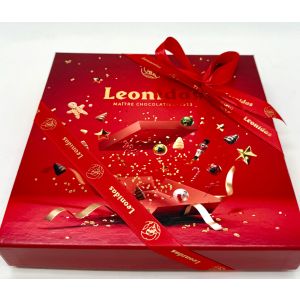 Leonidas Weihnachts - Präsentbox Rot ca. 250 Gramm ohne Alkohol 17 Pralinen