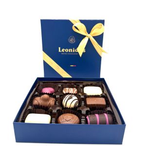 Präsentbox blau ca. 143 Gramm 9 Leonidas Pralinen ohne Alkohol