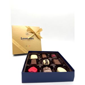 Präsentbox Gold ca.143 Gramm 9 Leonidas Pralinen ohne Alkohol