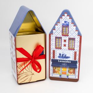 Haus aus Blech - 500 Gramm Leonidas Pralinen Mischung ohne Alkohol