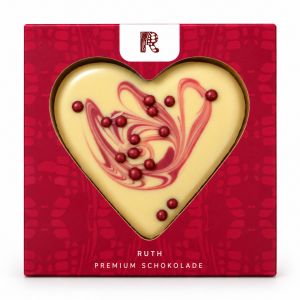 Schokoherz mit Rubypearls - Weiß 50 Gramm