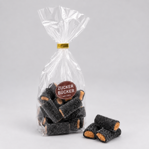 Lakritzstücke gezuckert mit Karamell/Salmiak 150 Gramm