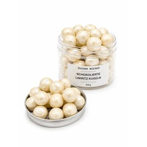 Schokolierte Lakritz Kugeln - Dose - 200 Gramm