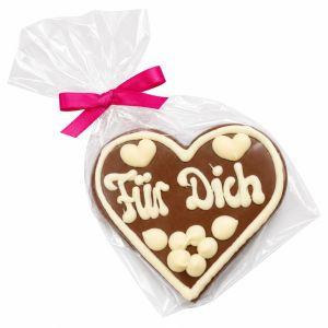 Schokoladenherz „Für Dich“ aus Vollmilchschokolade