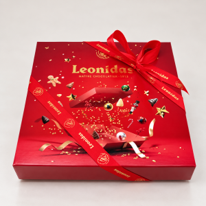Leonidas Weihnachts - Präsentbox Rot ca. 250 Gramm ohne Alkohol 17 Pralinen