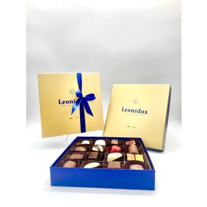 Präsentbox Gold/Blau 250 Gramm 17 Leonidas Pralinen ohne Alkohol